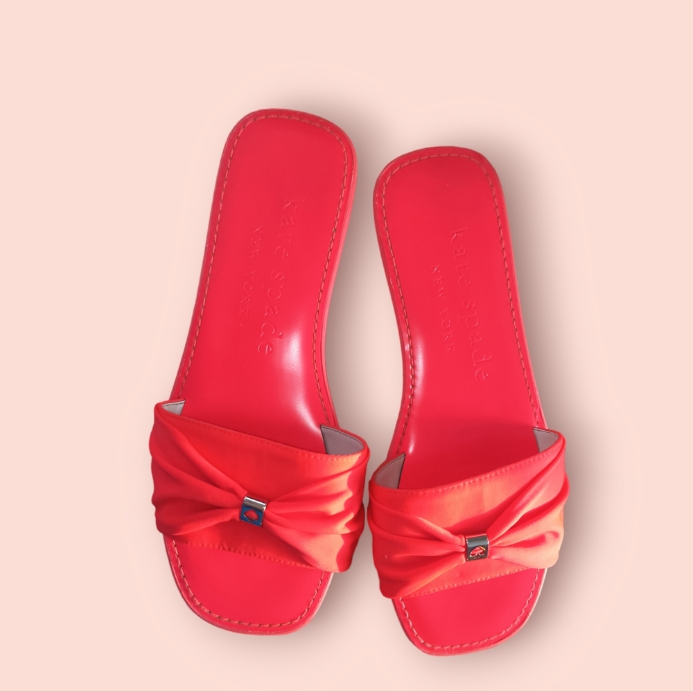 Kate Spade Neon Orange/Pink Sadie Sandals Size 8 - Picture 4 of 17